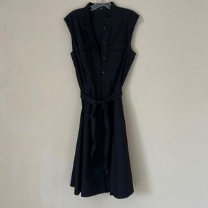 Ann Taylor Sleeveless Button Down Belted Dress